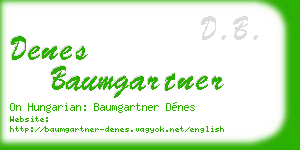 denes baumgartner business card